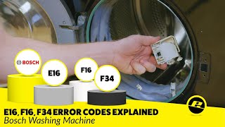 E16 F16 and F34 Error Codes on a Bosch Washing Machine  How to Fix [upl. by Euphemia]