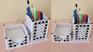 Kağıttan Notlu Masaüstü Kalemlik Yapımı  Paper Pen Holder [upl. by Ydnes]