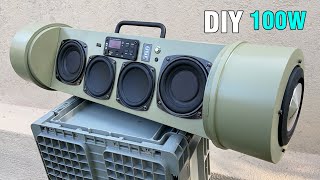 DIY 100W Boombox Bluetooth Speaker from PVC Pipe  Extreme Bass Test Boombox [upl. by Reseta195]