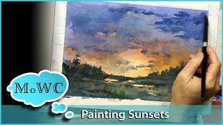 How to Make a Sunset Glow in Watercolor [upl. by Lindo]