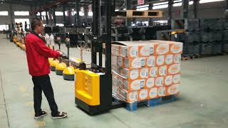 1500kg 3m electric pallet stacker double lift [upl. by Erica]