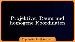 Projektiver Raum und homogene Koordinaten [upl. by Trever]