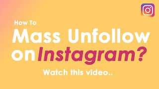 How to mass unfollow on Instagram with one click  Easy tutorial [upl. by Piggy]