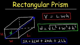 Rectangular Prism  Volume Surface Area and Diagonal Length Rectangles Geometry [upl. by Cirnek]