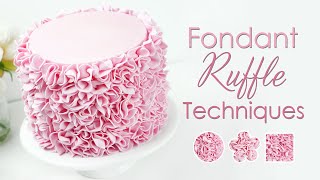 How To Create Fondant Ruffles  3 Ruffle Cake Decorating Techniques [upl. by Yvi260]