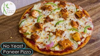 No Oven No Yeast Paneer Pizza  Paneer Pizza Without Yeast  The Terrace Kitchen [upl. by Yelda]