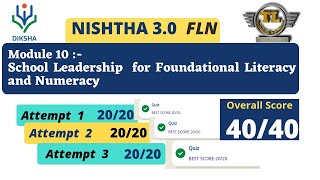 Nishtha 30 Module 10 answers  Nishtha module 10 answers  Diksha module 10 answers  FLN Quiz ans [upl. by Beatrisa]