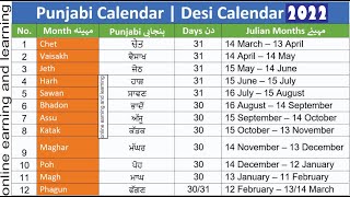 punjabi months name  دیسی مہینوں کے نام  desi months name in urdu  desi calendar [upl. by Nimrac93]