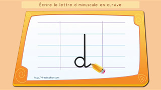 Écrire lalphabet Apprendre à écrire la lettre d en minuscule en cursive [upl. by Anileve]