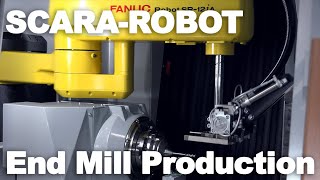 End Mill Production with Norma NGC and FanucScara Robot [upl. by Leakim]