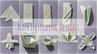 10 EASY NAPKIN FOLDS [upl. by Leksehc794]