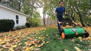 Scotts Lawn Sweeper Push Reel Leaf Clearance [upl. by Ytak]