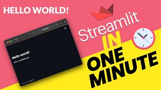 Ep 1 How to create your first Streamlit web app in 1 minute shorts [upl. by Anhpad637]