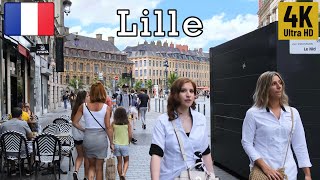 Lille  FRANCE Walking Tour 4k Ultra HD 60fps [upl. by Revart]