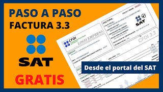 Cómo HACER UNA FACTURA 33 en el SAT ⚡ GRATIS [upl. by Assilak251]