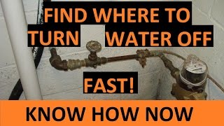 Find Main Water Supply Valve  Turn Off Water to House [upl. by Attenhoj166]