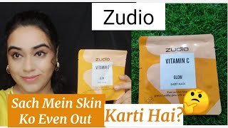 Zudio Vitamin C Glow Sheet Mask Review Zudio Sheet Mask Only 49 😮 [upl. by Pitt805]