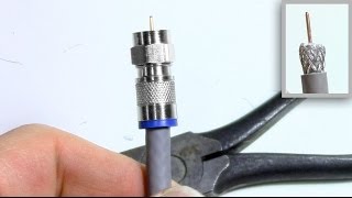 Coax TV Cable stripping connector install  Compression and Threaded [upl. by Aneetsirhc]