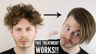 Keratin Hair Treatment  Mens Curly Hair Transformation  How To Style 2023 [upl. by Twelve]