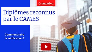 ✨ Quels sont les diplômes reconnus par le CAMES au Sénégal [upl. by Nitsed]