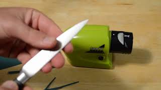 Swifty Sharp Cordless Motorized Green Knife Sharpener Review [upl. by Nnaael]