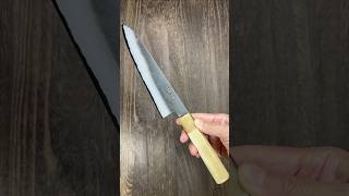 Satoshi Nakagawa Aogami 2 Kurouchi Gyuto Knife 210mm with White Buffalo Tsuba Octagonal Handle [upl. by Nytram476]