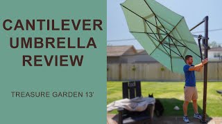 Cantilever Patio Umbrella  Treasure Garden Umbrella [upl. by Erlina]