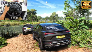 Lamborghini Urus amp Range Rover Velar  OFFROAD CONVOY  Forza Horizon 5Thrustmaster T300RS gameplay [upl. by Mairem]