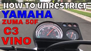 How To Unrestrict derestrict Yamaha Zuma 50f and Yamaha C3 [upl. by Anaerdna866]