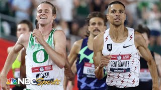 NCAA champ Hocker battles Olympic champ Centrowitz to the line in 1500m trials classic  NBC Sports [upl. by Attenol]