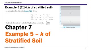 Chapter 7 Permeability  Example 5 Hydraulic Conductivity of Stratified Soil [upl. by Sera]