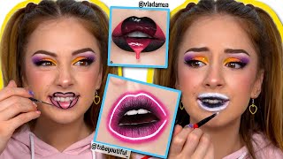 I TRIED RECREATING INSTAGRAM LIP ART [upl. by Etti468]