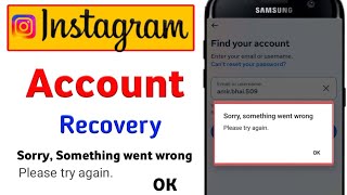 Instagram Find Your Account Sorry Something Went Wrong Please Try Again LaterInstagram Login Error [upl. by Laing556]