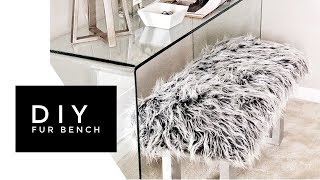 DIY Mongolian Faux Fur Bench  Made From Scratch [upl. by Redwine]