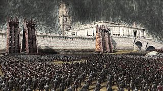 SIEGE OF HELMS DEEP  Alliance of All Elves VS Army of Sauron  20000 Units  Cinematic Battle [upl. by Ahsote]