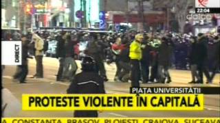 Proteste Violente in Bucuresti  Romania 14012012 1 [upl. by Harding]