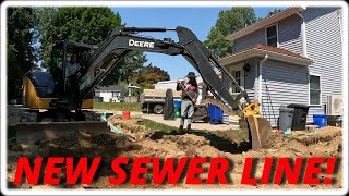 Installing And Backfilling A New Sewer Line [upl. by Acisej]