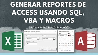 Generar Reportes de Access desde Excel usando SQL Query VBA y ADO EXCELeINFO [upl. by Dymphia]