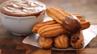 Perfectly Baked Homemade Churros and Rich Hot Chocolate Recipe [upl. by Ahsoik85]