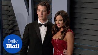 Miles Teller with Keleigh Sperry at Vanity Fairs Oscars party  Daily Mail [upl. by Fanchette804]