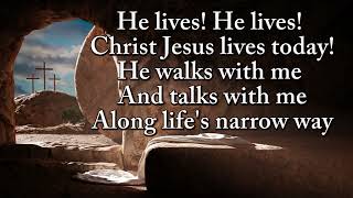 I Serve a Risen Saviour He Lives  piano instrumental hymn with lyrics [upl. by Noicpesnoc]