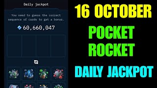 Pocket Rocket Daily Jackpot 16 October  Pocket Rocket Daily Combo 16 October  Pocket Rocket Combo [upl. by Aivull83]