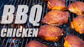 BEST BBQ Chicken Thigh Recipe Smoked in a Weber Grill [upl. by Ecarret]