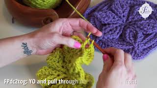 Crochet Basics Front Post DC 2 together FPdc2tog in 60 seconds [upl. by Naelopan]