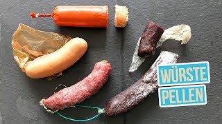 Wurst pellen  Würste schälen  Salami Mettwurst und Cervelat [upl. by Sandra]