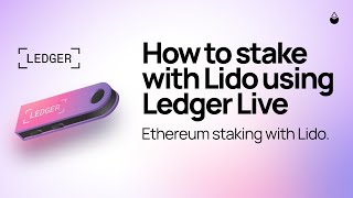 Staking Ethereum using Ledger Live  Lido Finance [upl. by Azil]