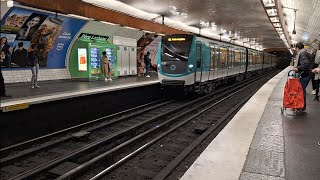 Paris Metro line 2 Père Lachaise  Métro De Paris Ligne 2  Paris Subway Île de France Mobilités [upl. by Eliades]