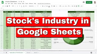 How to Pull a Stocks Industry Into Google Sheets [upl. by Weisbrodt]