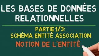 Bases de Données Relationnelles  Schéma EntitéAssociation 13  Notion de lEntité [upl. by Andros]