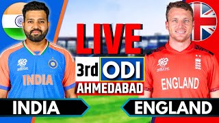 India vs England 3rd ODI  Live Cricket Match Today  IND vs ENG Live Match Today  ENGLAND BATTING [upl. by Lerak259]